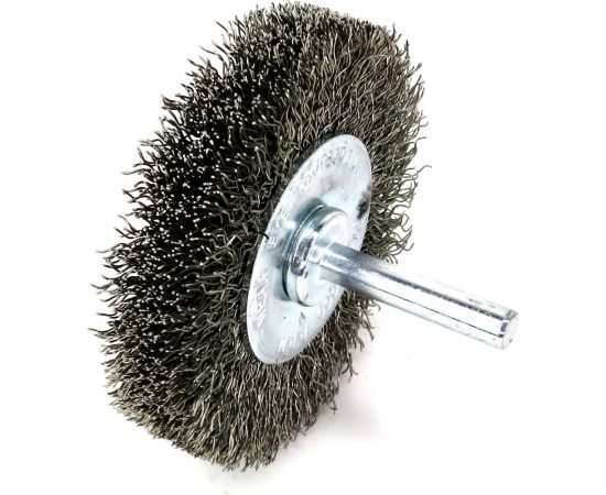 Щетка для дрели дисковая 70x18 мм, с хв-м 6 мм, гофрированная нержавеющая сталь 0.30 мм 13-184 EuroBrush EB-D70SS1 – изображение 3