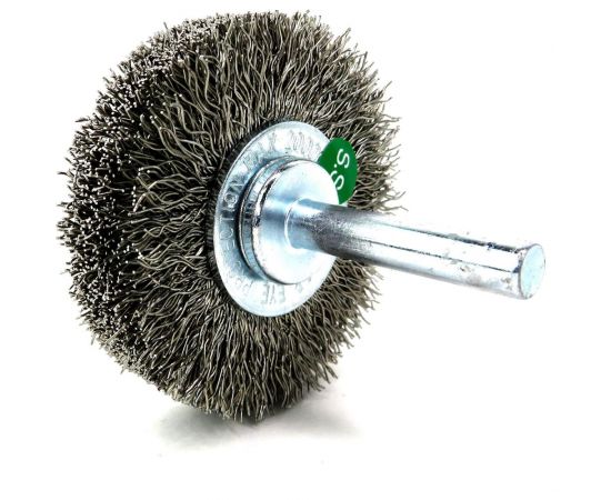 Щетка для дрели дисковая 50x17 мм, с хв-м 6 мм, гофрированная нержавеющая сталь 0.30 мм 13-182 EuroBrush EB-D50SS1 – изображение 2