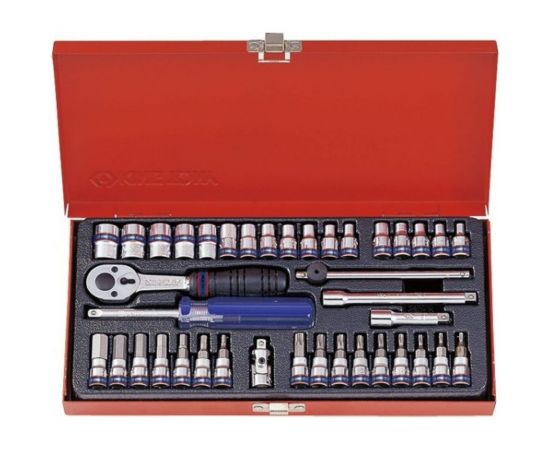 Набор шестигранных торцевых головок с принадлежностями 1/4"", 4-13мм, 39шт KING TONY 2539MR 