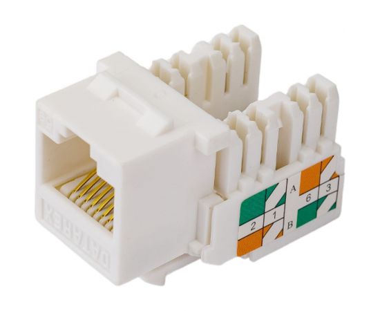 Розеточный модуль DATAREX keystone кат 5e utp 1xrj45 t568a/b белый DR-5102 