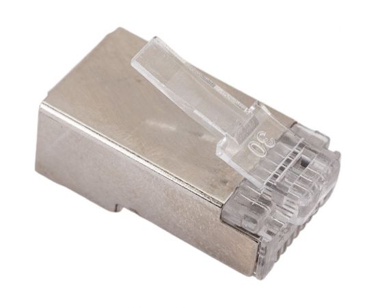 Экранированный коннектор RJ-45 Cabeus быстрой установки под витую пару, категория 6, для многожильного кабеля 100 шт 8P8C-SH-C6-FC 