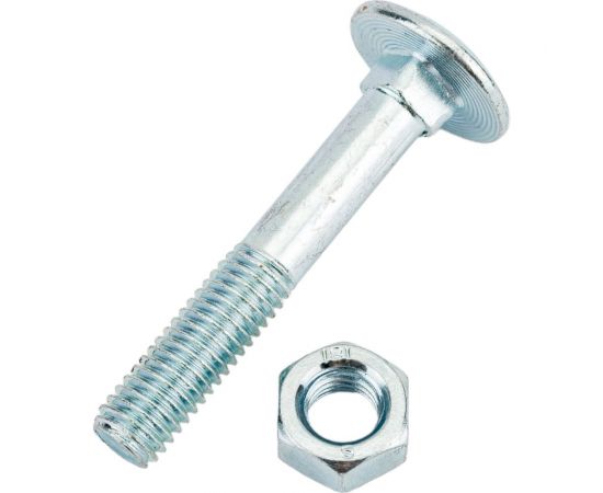 Мебельный болт с гайкой Невский Крепеж DIN 603, оцинк., М8x50, 4 шт. 801064 