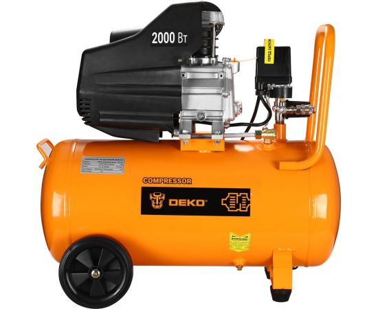 Воздушный поршневой масляный компрессор DEKO DKAC50, 50л ресивер 018-1111 