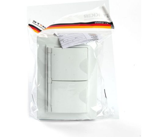 2-местная розетка STEKKER с заземлением, с крышкой, pst16-9015-01, 250в, 16а, серия эрна, белый, 49139 – изображение 3