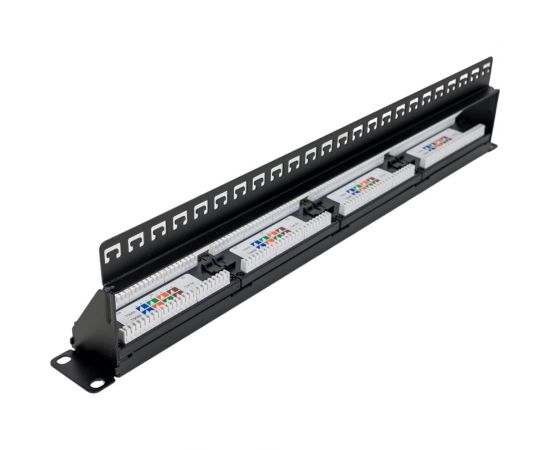 Панель NIKOMAX 19"", 1U, 24 порта, Кат.5e, RJ45/8P8C, неэкран., черная NMC-RP24UD2-ES-1U-BK – изображение 12