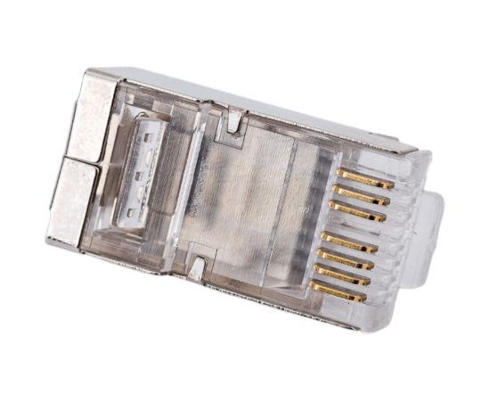 Экранированный коннектор RJ-45 Cabeus быстрой установки под витую пару, категория 6, для многожильного кабеля 100 шт 8P8C-SH-C6-FC – изображение 4