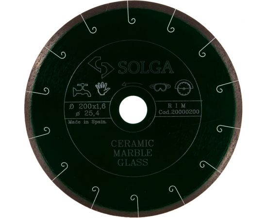 Диск алмазный сплошной (200х25,4 мм) CERAMICS MARBLE Solga Diamant 20000200 – изображение 4
