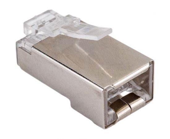 Экранированный коннектор RJ-45 Cabeus быстрой установки под витую пару, категория 6, для многожильного кабеля 100 шт 8P8C-SH-C6-FC – изображение 3