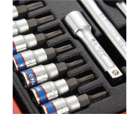 Набор шестигранных торцевых головок с принадлежностями 1/4"", 4-13мм, 39шт KING TONY 2539MR – изображение 4