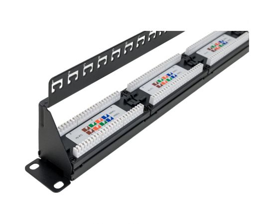 Панель NIKOMAX 19"", 1U, 24 порта, Кат.5e, RJ45/8P8C, неэкран., черная NMC-RP24UD2-ES-1U-BK – изображение 11