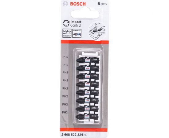 Биты ударные Impact Control (PH2; 25 мм) 8 шт. Bosch 2608522324 – изображение 6