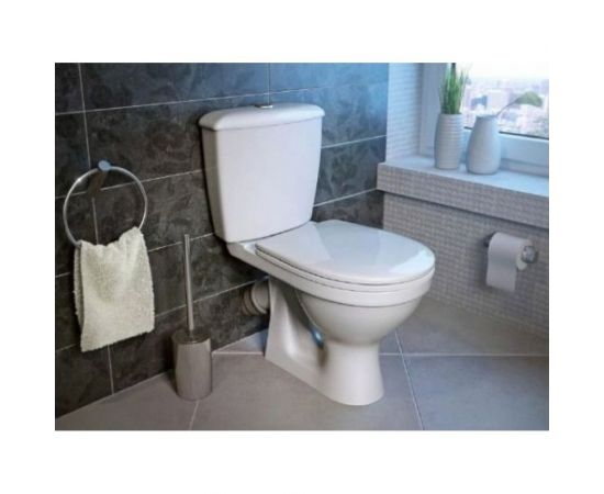 Унитаз-компакт Оскольская керамика Суперкомпакт горизонтальный выпуск, 1 режим, сиденье ПП ОК 460507 – изображение 3