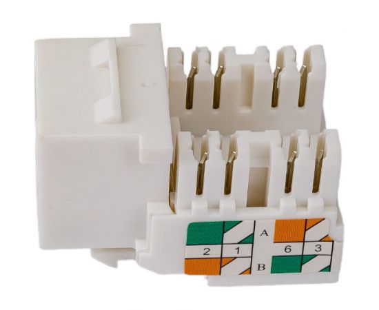 Розеточный модуль DATAREX keystone кат 5e utp 1xrj45 t568a/b белый DR-5102 – изображение 4