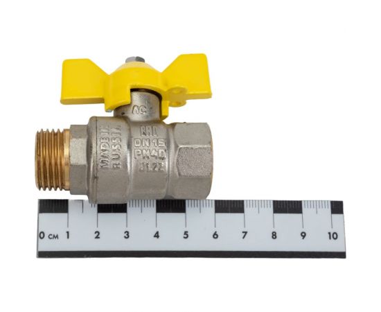 Шаровой кран LD латунь никель газ Pride Ду 15 Ру40 ВР/НР 007-8053 537158 – изображение 2