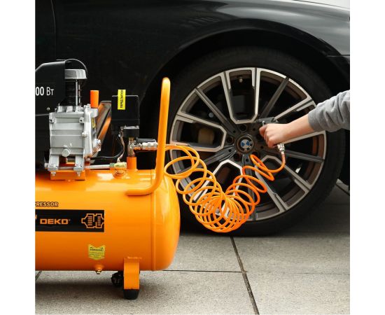 Воздушный поршневой масляный компрессор DEKO DKAC50, 50л ресивер 018-1111 – изображение 2