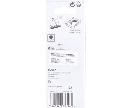 Биты ударные Impact Control (PH2; 25 мм) 8 шт. Bosch 2608522324 – изображение 5