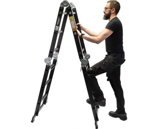 Лестница-стремянка 4x5 трансформер WORKY profi black, высота 5.9 м ARD257739 – изображение 9