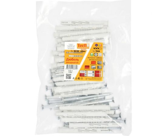Фасадный дюбель с шурупом Tecfi потайная головка, шлиц TORX 10x100 30 шт 147662 – изображение 5