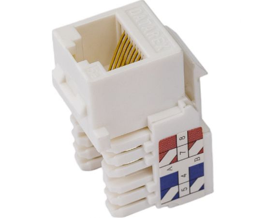 Розеточный модуль DATAREX keystone кат 5e utp 1xrj45 t568a/b белый DR-5102 – изображение 2
