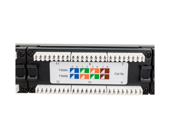 Панель NIKOMAX 19"", 1U, 24 порта, Кат.5e, RJ45/8P8C, неэкран., черная NMC-RP24UD2-ES-1U-BK – изображение 6