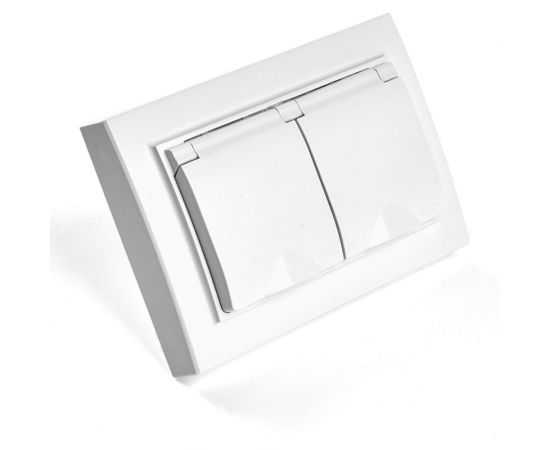 2-местная розетка STEKKER с заземлением, с крышкой, pst16-9015-01, 250в, 16а, серия эрна, белый, 49139 – изображение 8