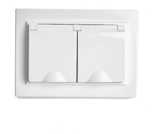 2-местная розетка STEKKER с заземлением, с крышкой, pst16-9015-01, 250в, 16а, серия эрна, белый, 49139 – изображение 7