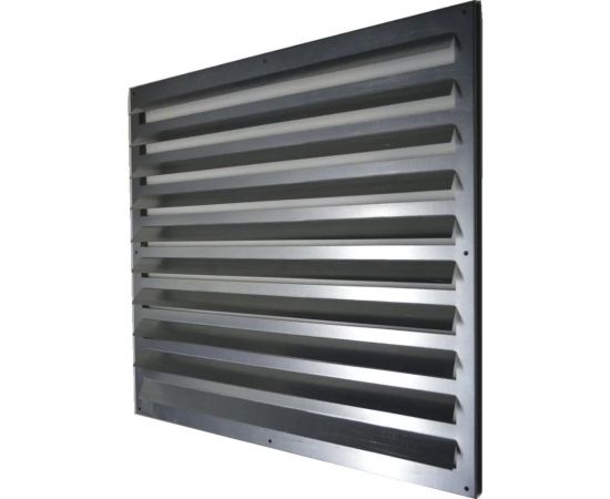 Решетка жалюзийная накладная из листовой оцинкованной стали с наружными жалюзи с подгибом 500x500 мм ООО Вентмаркет RG000150 