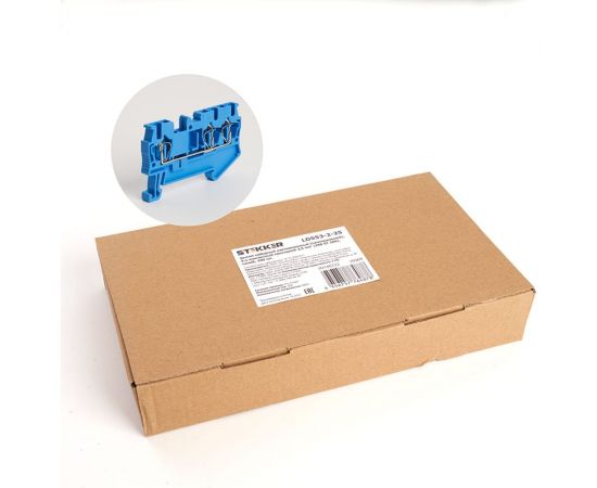 Самозажимной 3-проводной проходной зажим STEKKER ЗНИ - 2,5, JXB ST 2,5, синий LD553-2-25 39969 