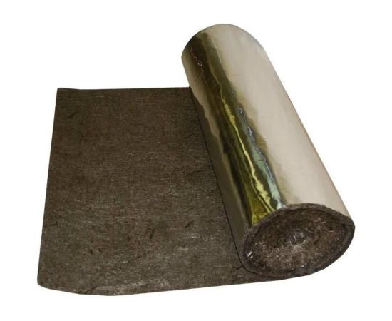 Базальтовый мат с фольгой BASFIBER в рулоне, 10000x1200x12 мм, огнеупорный, 700С БИМ 12 Ф -рулон 