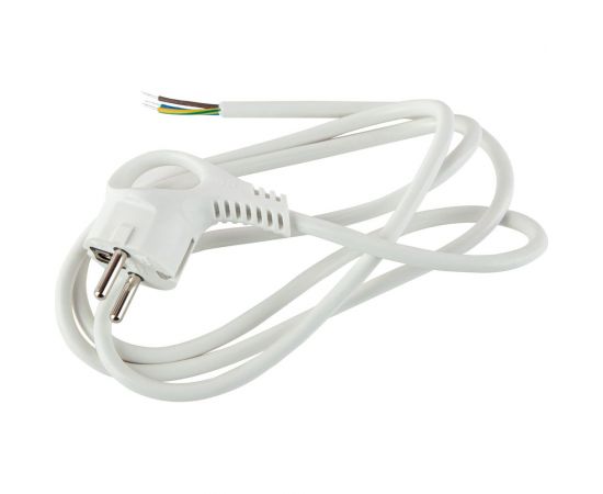 Сетевой шнур с вилкой ЭРА UX-3x0,75-1,5m-W с заземлением 1,5м ПВС 3x0,75мм2 белый Б0048688 