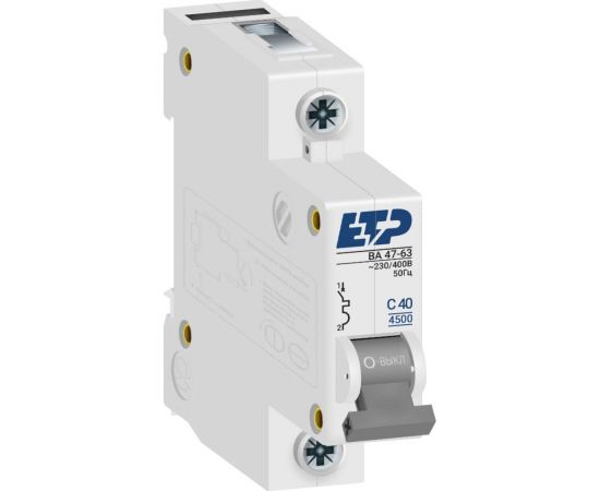 Автоматический выключатель ETP 1P 40А тип C 4,5 кА 11125 