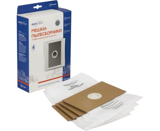 Мешки-пылесборники универсальные для пылесоса (4 шт; фланец 120x190 мм; 50 мм) EURO Clean EUN-02/4 