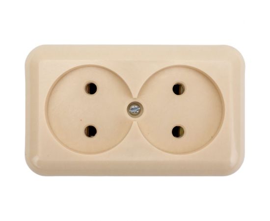 Розетка ООО Ливны-Электро РА 10-009 2-х местная с донышком, слоновая кость РА 1937 