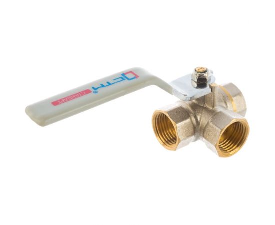 Шаровой кран для воды СТМ СТАНДАРТ 1/2"", трехходовой, тип L, рычаг CW3FL012 – изображение 3