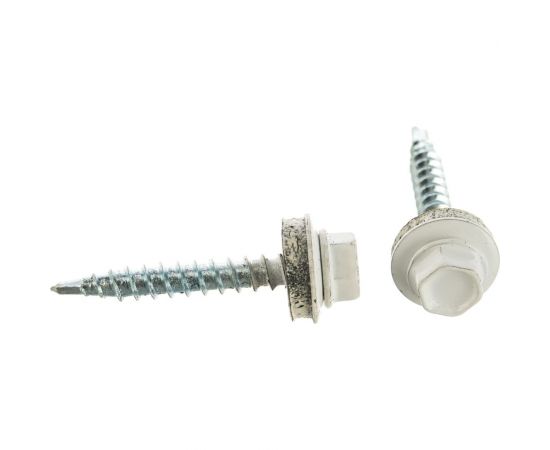 Кровельный саморез Tech-Krep КР сверло 4,8х35 RAL-9003 ярко-белый 60 шт, коробка с окном 124645 – изображение 5