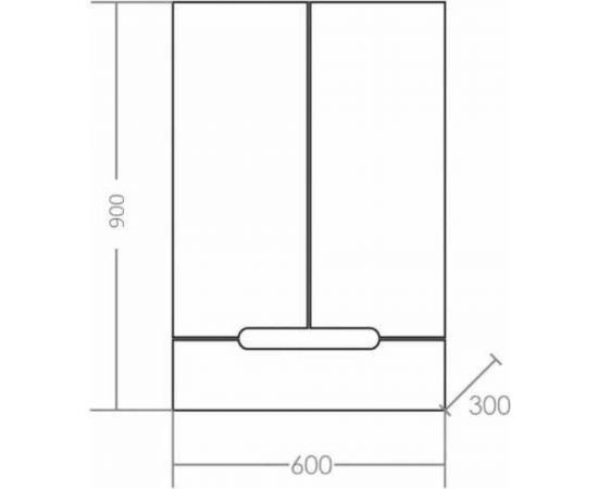 Подвесной шкаф СаНта Лондон 60х90 1 ящ. над стиральной машиной 424004 – изображение 2