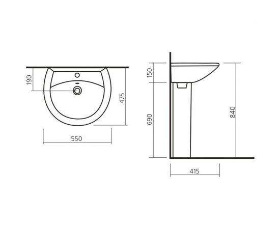 Умывальник SANITA АТТИКА 55 00000055382 – изображение 2