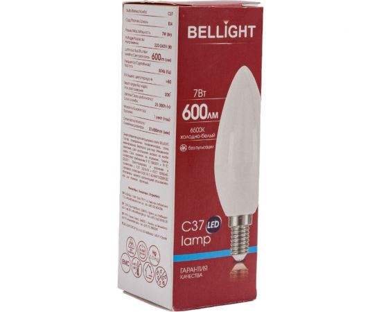 Светодиодная лампа BELLIGHT LED C37 220V/7W/E14 6500K 600Lm 86170884 – изображение 2