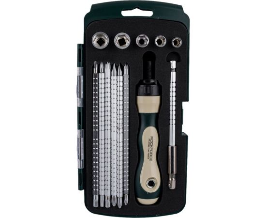 Реверсивная отвертка ROCKFORCE телескоп. переставная 2в1 с набором бит и головок 13пр. RF-2133 – изображение 4