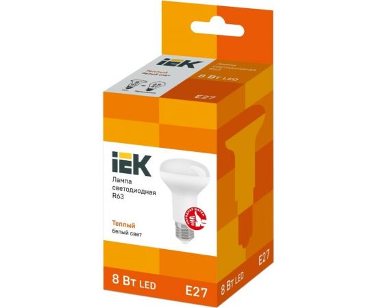 Светодиодная лампа IEK ECO R63 рефлектор 8Вт 230В 3000К E27 LLE-R63-8-230-30-E27 – изображение 2