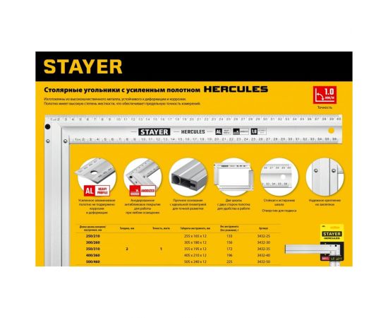 Жесткий столярный угольник STAYER Hercules 3432-35 – изображение 2