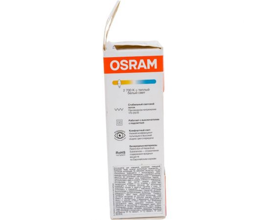 Светодиодная лампа Osram LSCLB75 9W/827 230VFR E27 10x1 4058075697041 – изображение 2