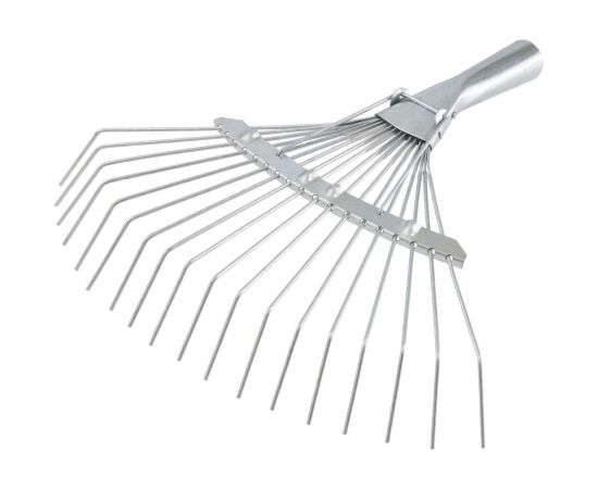 Веерные проволочные грабли КЭС оцининкованные, ширина 350 мм, 18 зубьев, тулейка 30 мм, без черенка 21010025 