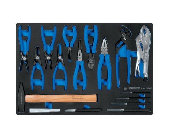 Набор съемников стопорных колец, молоток, выколотки, ложемент, 17 предметов KING TONY, 9-90217GRV02 