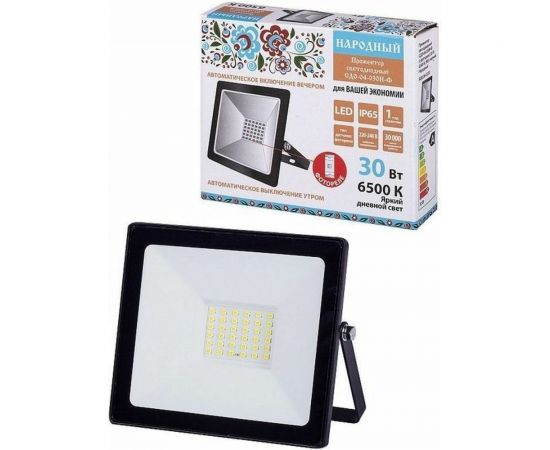 Светодиодный прожектор TDM СДО-04-030Н-Ф (с фотореле) 30 Вт, 6500 К, IP65 SQ0336-0233 