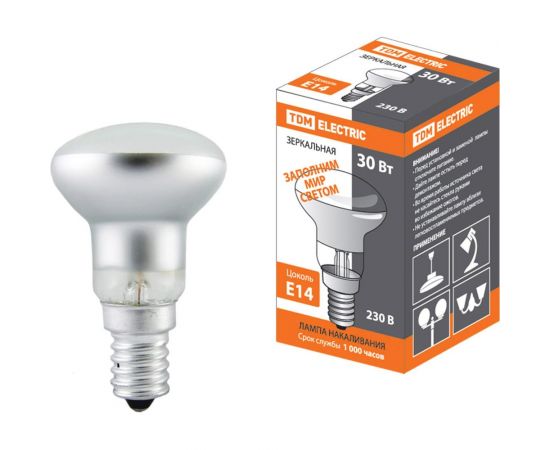 Зеркальная лампа накаливания TDM R39-30 Вт-230 В-Е14 SQ0332-0025 