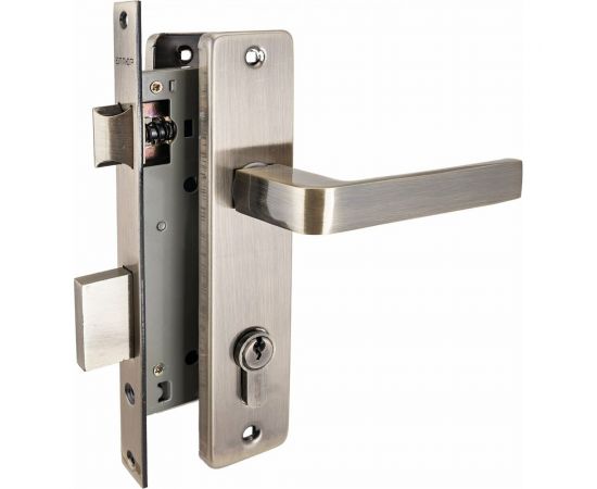 Врезной замок с ручками Аллюр 126/1 AB старая бронза 1071 