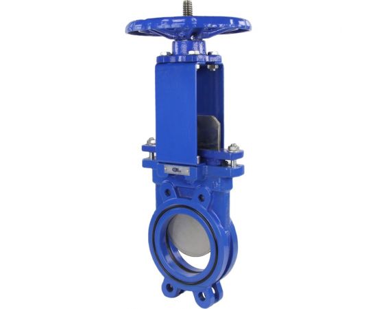 Шиберная задвижка DN.ru ножевая GGG40-SS304-NBR-2W Ду150 Ру10, двухсторонняя, штурвал D040-03168 