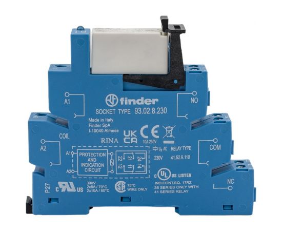 Интерфейсный модуль реле Finder 2 перекидных контакта 8А, 230В AC, винтовые зажимы, 385282300060 