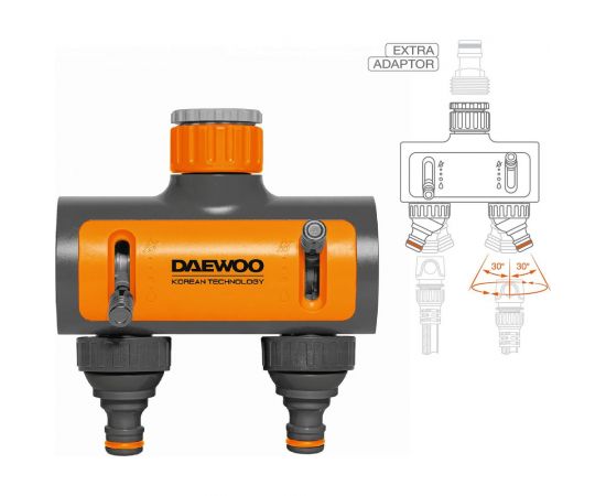 Разделитель потоков 2-х канальный для крана (3/4""; 1""; 26.5-33.3 мм) DAEWOO DWC 1225 – изображение 3